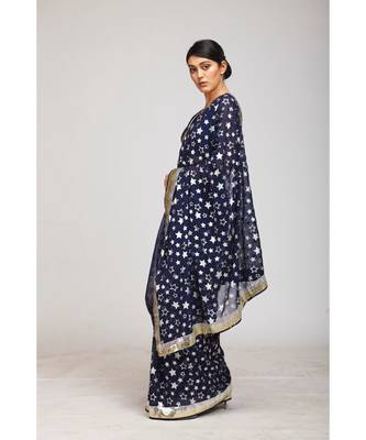 blue georgette sarees 3