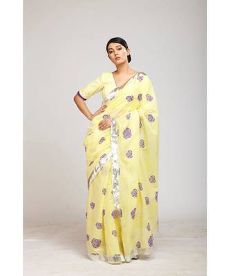 lemon cotton sarees 1