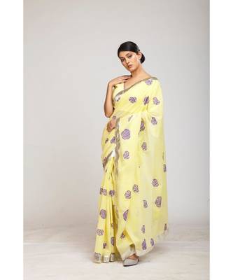 lemon cotton sarees 3
