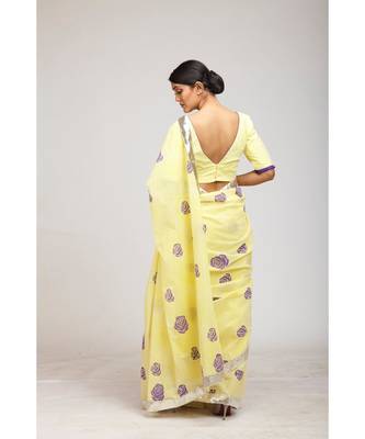 lemon cotton sarees 4