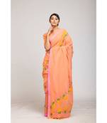 peach cotton sarees