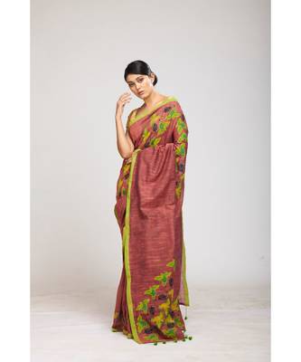 magenta cotton sarees 3
