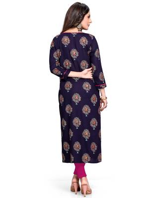 Blue printed rayon ethnic-kurtis 2