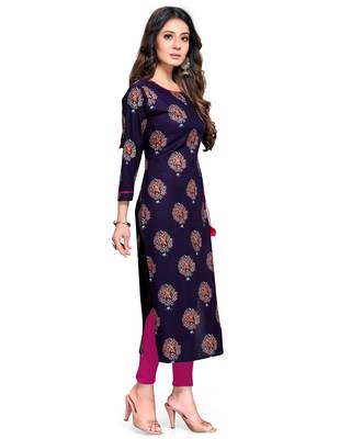 Blue printed rayon ethnic-kurtis 4