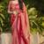 Peach woven banarasi silk saree with blouse