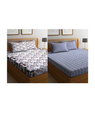 Cortina cotton double bed sheet combo with pillow covers 1