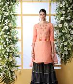 Peach embroidered cotton salwar