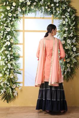 Peach embroidered cotton salwar 2