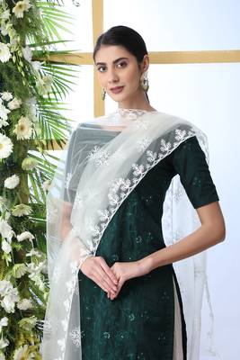 Green embroidered cotton salwar 4