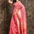 Dark baby pink woven silk blend saree with blouse