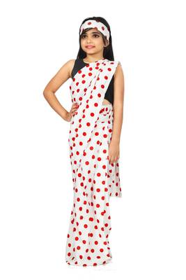 Kids Readymade Saree WIth Black Blouse For Girls  1