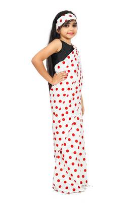 Kids Readymade Saree WIth Black Blouse For Girls  3
