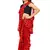 Kids Red Readymade Saree With Black Blouse For Girls 