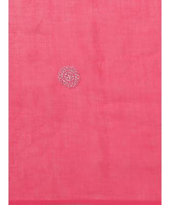 Ada Hand Embroidered Magenta Cotton Lucknow Chikan Women Saree With Blouse - A311183 4