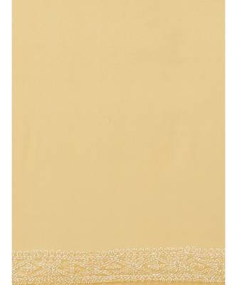 Ada Hand Embroidered Mustard Georgette Lucknow Chikan Saree With Blouse- A483332 4