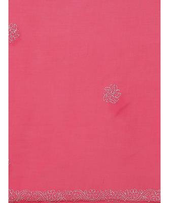 Ada Hand Embroidered Magenta Cotton Lucknow Chikan Saree With Blouse- A311155 4