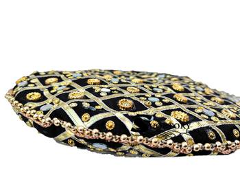 Wristlets Ethnic Potli For Women Party Wear Designer Matka Rajasthani Style Royal Mirror Work Potli Bags - Black 5