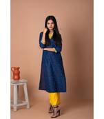 En Vogue Printed High Collar Kurta With Bottom