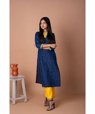 En Vogue Printed High Collar Kurta With Bottom 2