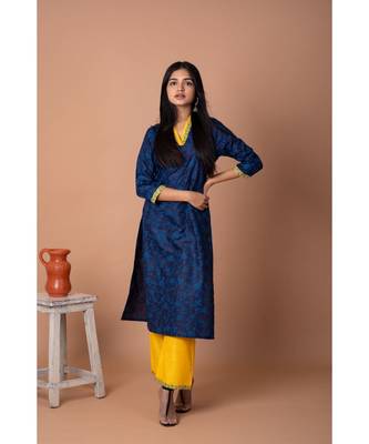 En Vogue Printed High Collar Kurta With Bottom 3