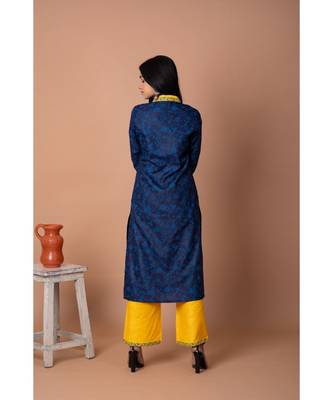 En Vogue Printed High Collar Kurta With Bottom 5