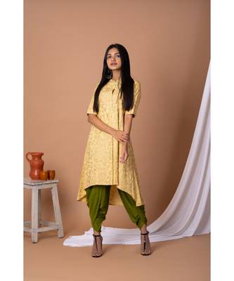 En Vogue Viscose Metallic Printed Kurta With Dhoti 3
