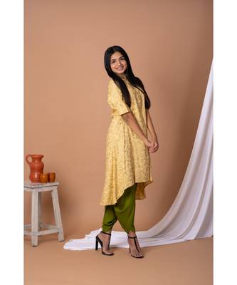 En Vogue Viscose Metallic Printed Kurta With Dhoti 4