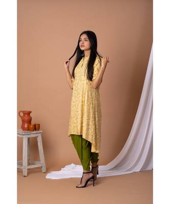 En Vogue Viscose Metallic Printed Kurta With Dhoti 5