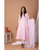 En Vogue Kalidar Printed And Embroidered Kurta Set With Dupatta