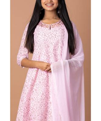 En Vogue Kalidar Printed And Embroidered Kurta Set With Dupatta 4