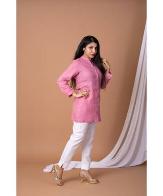 En Vogue Solid Linen Shirt 1
