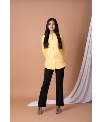 En Vogue Solid Linen Shirt 1