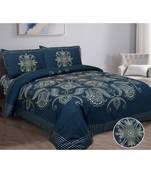 Ridan Cotton Multicolour Golden Printking Size Double  Bed Sheet With Pillow Cover