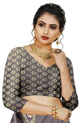 Purple Art Silk   Embroidered    Saree With Blouse For Women 4