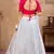 White Metallic foilage print georgette semi stitched bridal lehenga
