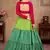 green sequins embroidered cotton se