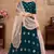 Teal Blue zari and Sequins embroidered georgette semi stitched bridal lehenga