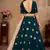 Teal Blue zari and Sequins embroidered georgette semi stitched bridal lehenga