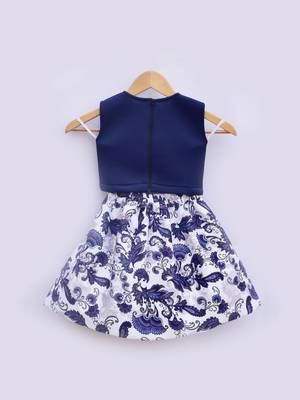 Blue Lycra Top with Printed Skirt 3