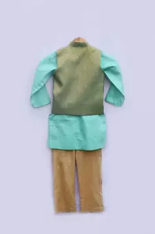Brocade Nehru Jacket with Kurta and Pant