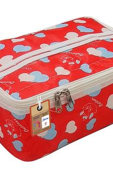 atorakushon    Fabric Women Makeup Storage Box Travel Vanity Cosmetic Bag Organizer Jewellery Pouch Pack of 1 Multicolor