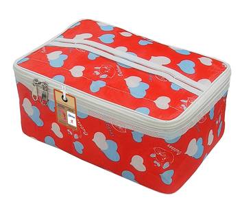 atorakushon    Fabric Women Makeup Storage Box Travel Vanity Cosmetic Bag Organizer Jewellery Pouch Pack of 1 Multicolor 3