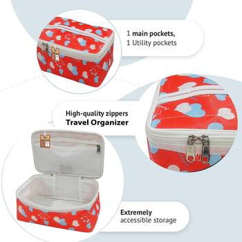 atorakushon    Fabric Women Makeup Storage Box Travel Vanity Cosmetic Bag Organizer Jewellery Pouch Pack of 1 Multicolor 5