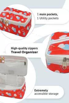 atorakushon    Fabric Women Makeup Storage Box Travel Vanity Cosmetic Bag Organizer Jewellery Pouch Pack of 3 Multicolor