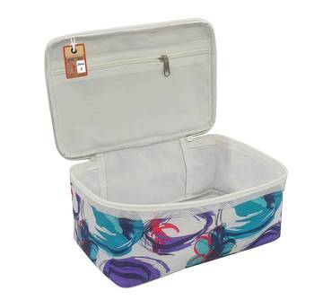 atorakushon    Fabric Women Makeup Storage Box Travel Vanity Cosmetic Bag Organizer Jewellery Pouch Pack of 1 Multicolor 4