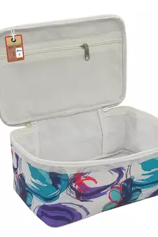 atorakushon    Fabric Women Makeup Storage Box Travel Vanity Cosmetic Bag Organizer Jewellery Pouch Pack of 1 Multicolor