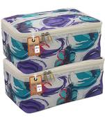 atorakushon    Fabric Women Makeup Storage Box Travel Vanity Cosmetic Bag Organizer Jewellery Pouch Pack of 2 Multicolor