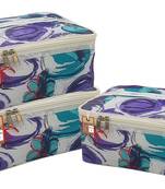 atorakushon    Fabric Women Makeup Storage Box Travel Vanity Cosmetic Bag Organizer Jewellery Pouch Pack of 3 Multicolor