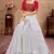 White Metallic foilage print georgette semi stitched bridal lehenga