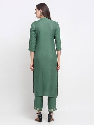 Green embroidered cotton ethnic-kurtis 2